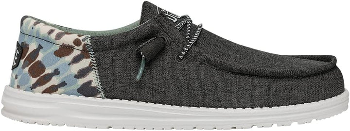 Hey Dude Herren Wally Slub Canvas Moc Toe Shoes 41 EU Grau, 41 EU Grau