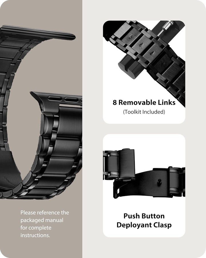 Fullmosa Kompatibel mit Apple Watch Armband 49mm Series Ultra2/Ultra, Edelstahl Apple Watch Ersatzar