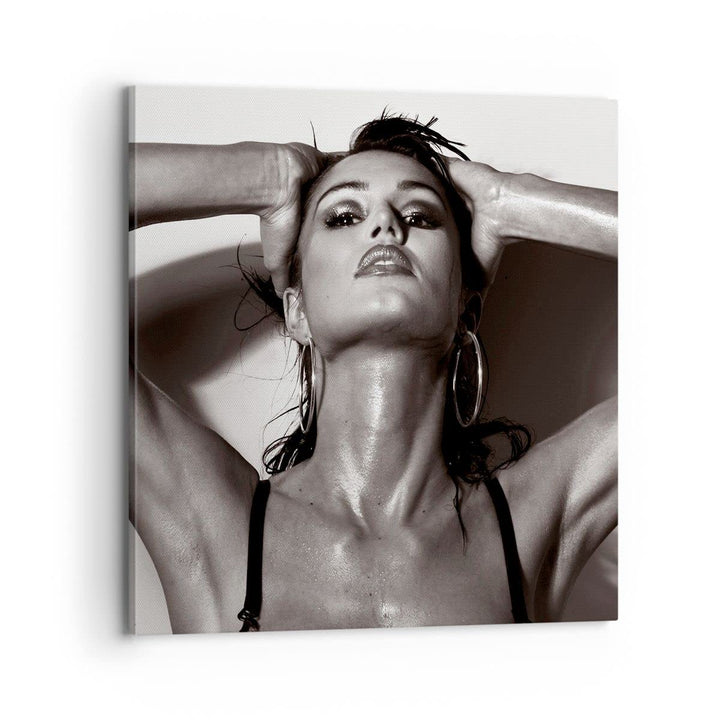 ARTTOR Bilder auf Leinwand 70x70cm Leinwandbild Frau Eleganz Sommer nass Gross Wanddeko Bild Schlafz