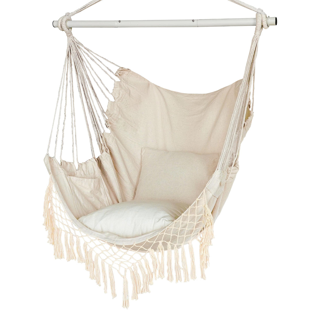 Hängesessel Outdoor, Hängesessel Indoor mit 2 Kissen, Hängesessel ohne Gestell bis 150 kg, Hängestuh