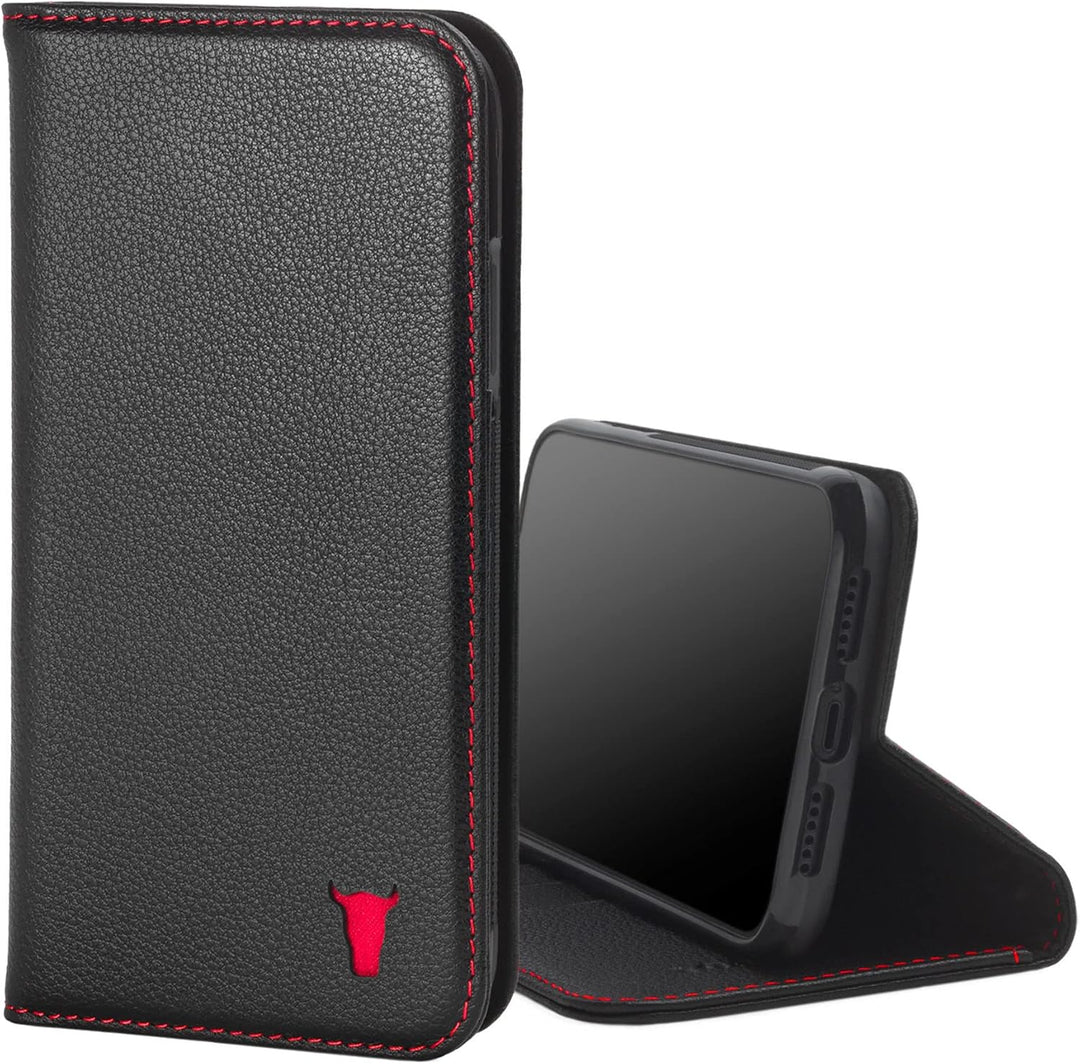 TORRO Hülle kompatibel mit iPhone 11– Premium Leder Hülle mit Standfunktion und Kartenfächern (Schwa