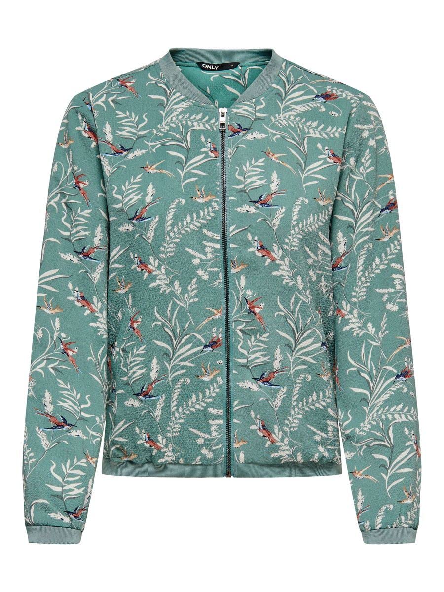 ONLY Damen Onlvic Bomber Jacket AOP Ptm Bomberjacke 34 Chinois Green, 34 Chinois Green