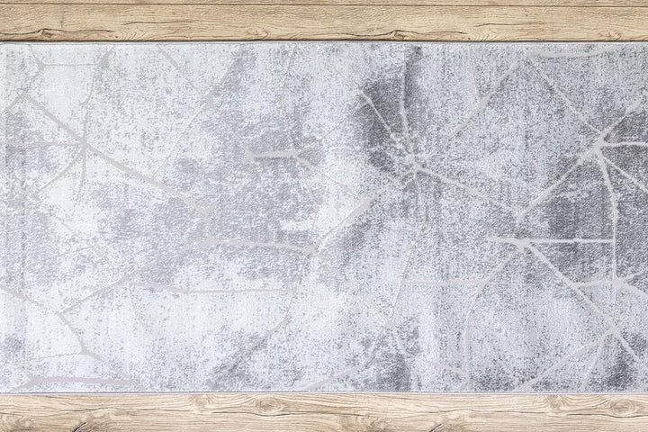 Modernen Preiswert Läufer MEFE, Läufer Strukturell, Marmor - Zwei Ebenen aus Vlies Grau 90x100 cm 90