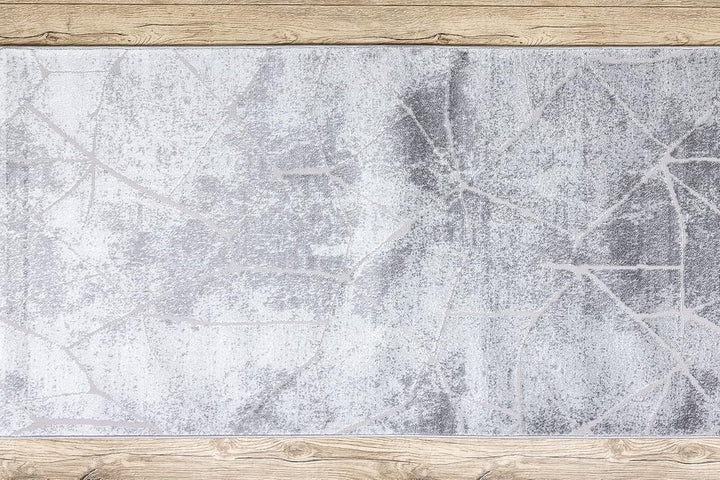 Modernen Preiswert Läufer MEFE, Läufer Strukturell, Marmor - Zwei Ebenen aus Vlies Grau 90x150 cm 90