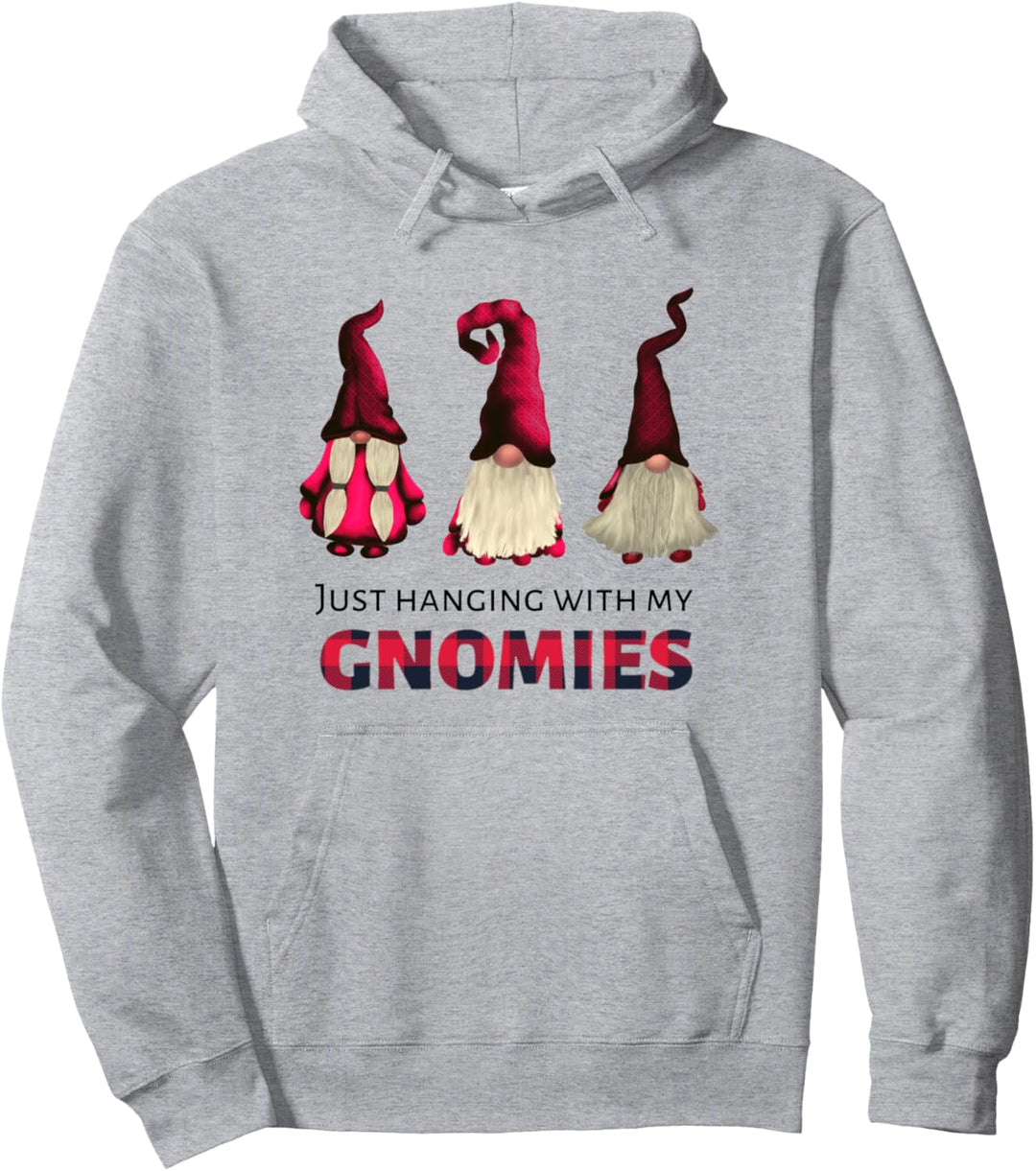 Drei Zwerge – Just Hanging with my Gnomies Buffalo Plaid Pullover Hoodie