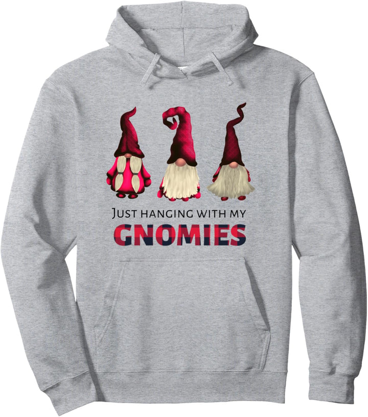 Drei Zwerge – Just Hanging with my Gnomies Buffalo Plaid Pullover Hoodie
