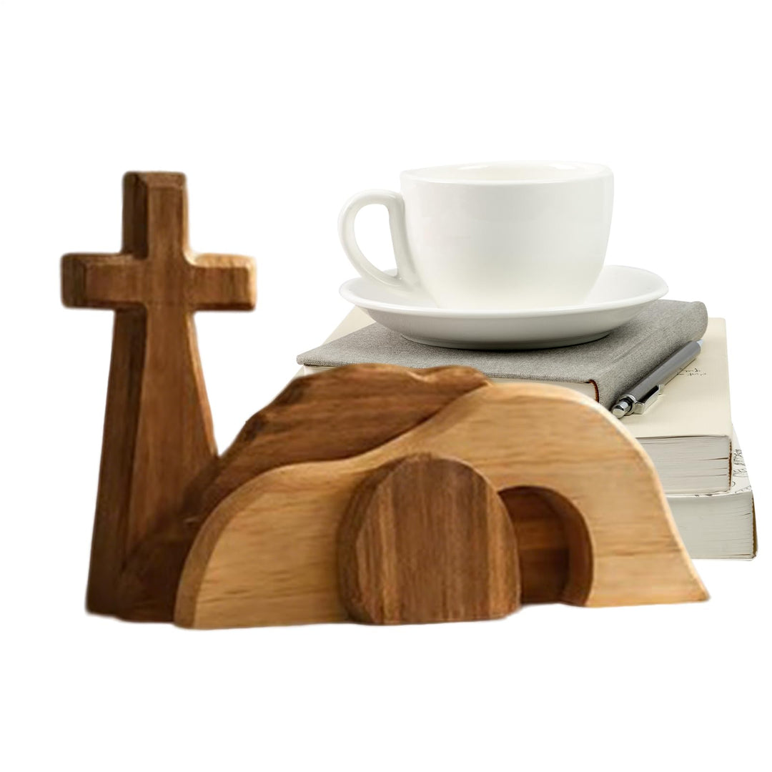 Generisch Leeres Grab aus Holz,Hölzerne religiöse Tischfiguren | -Grab-Deko für Zuhause | Kirche Kam