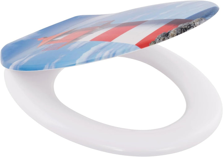 'aquaSu® Basic, WC-Sitz mit Motiv, Duroplast Toilettendeckel mit Absenkautomatik, Belastbar bis 200