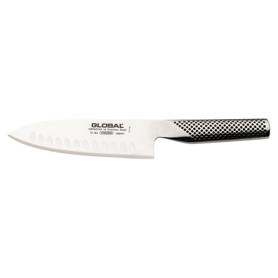 Global G-84 Santokumesser mit Kullenschliff, 16 cm (Nachfolgermodell von G-64)