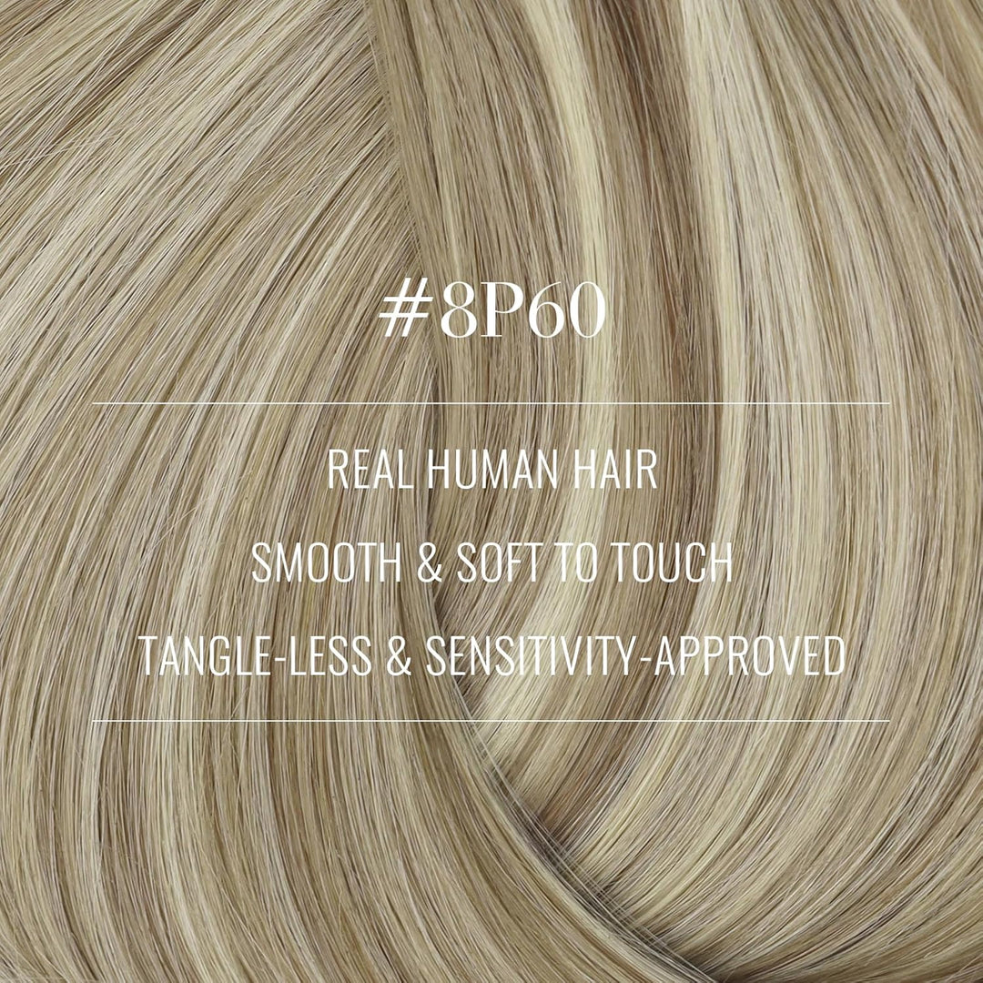 Fshine Clip Extensions Echthaar Günstig, 25cm 3 Stücke 50g Echthaar Extensions Clip in Aschbraun Hig