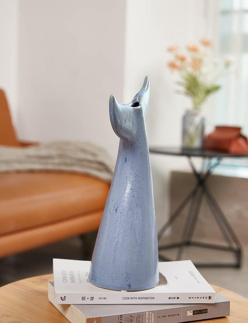 SEINHIJO Blume Vase Keramik Skulptur Statue Modern Dekor Wohnzimmer Kunst Geschenk Zuhause Art 21cm