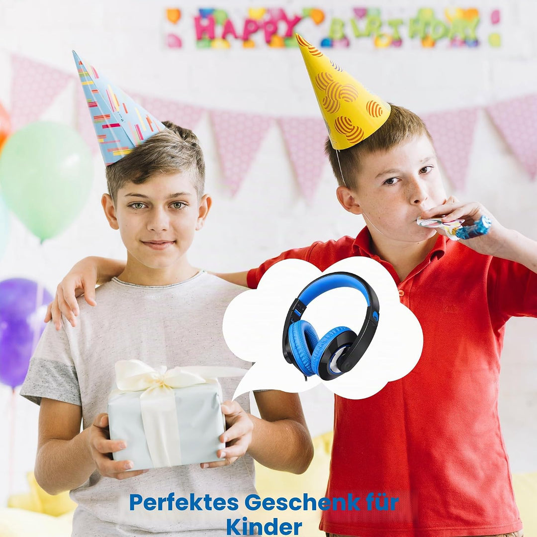 RockPapa Comfort+ Kinder Kopfhörer für Schule Jungen, Kopfhörer Kinder mit Kabel, Einstellbar, 3,5 m
