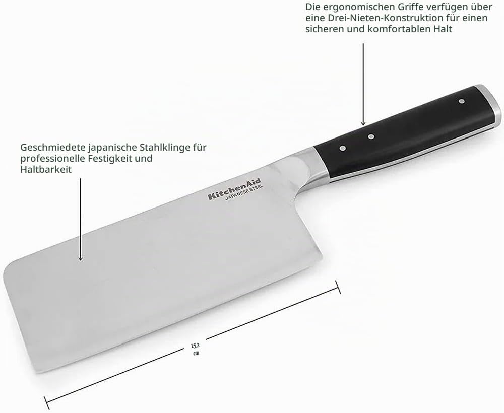 KitchenAid Gourmet Fleisch- und Gemüsemesser, scharfe Klinge aus hochwertigem japanischem Kohlenstof