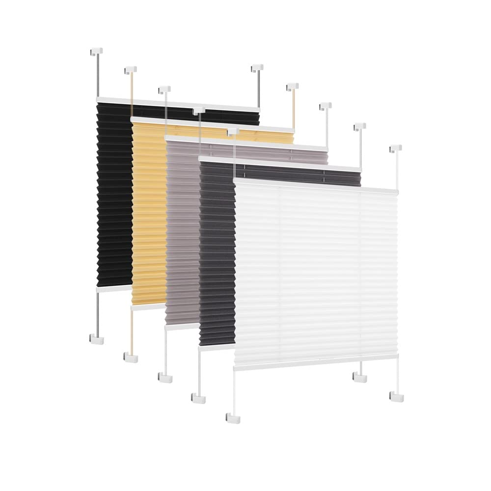 Eurohome Plissee Weiss 105x120cm klemmfix ohne Bohren Easyfix für Fenster und Türen B105 x H120 cm W