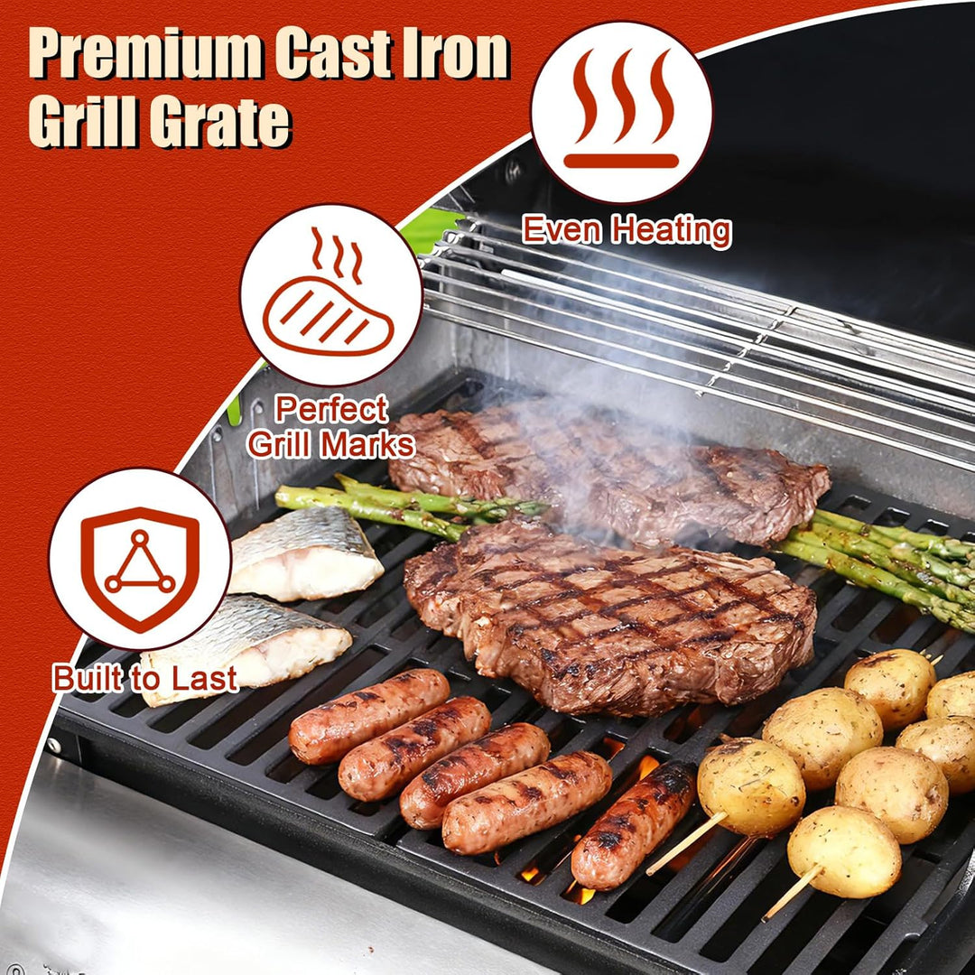 Denmay 7638 44,5 x 30,3cm Grillrost Gusseisen für Weber I & II Spirit E/S 310, 320, 330 Classic (mit