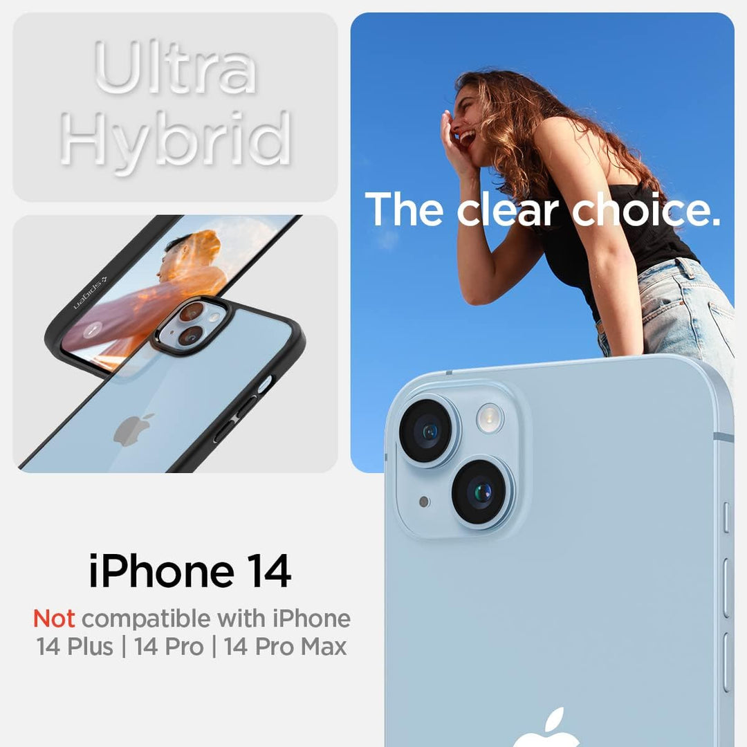 Spigen für iPhone 14 Ultra Hybrid Hülle [Anti-Yellowing] Case Handyhülle Schutzhülle Cover Transpare