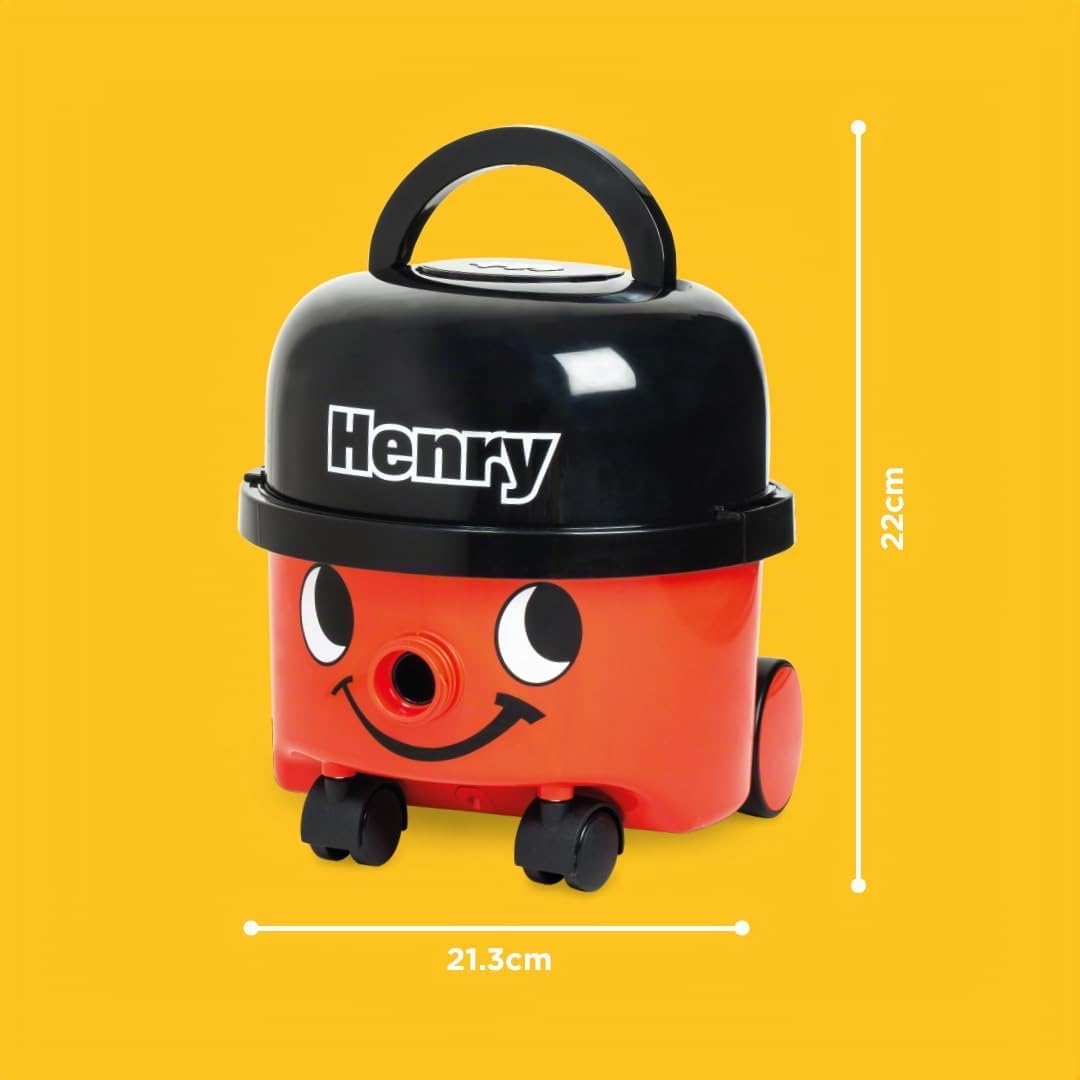 Casdon Henry & Hetty Spielzeug – Henry Staubsauger – Rotes Staubsauger-Spielzeug mit echter Saugfunk
