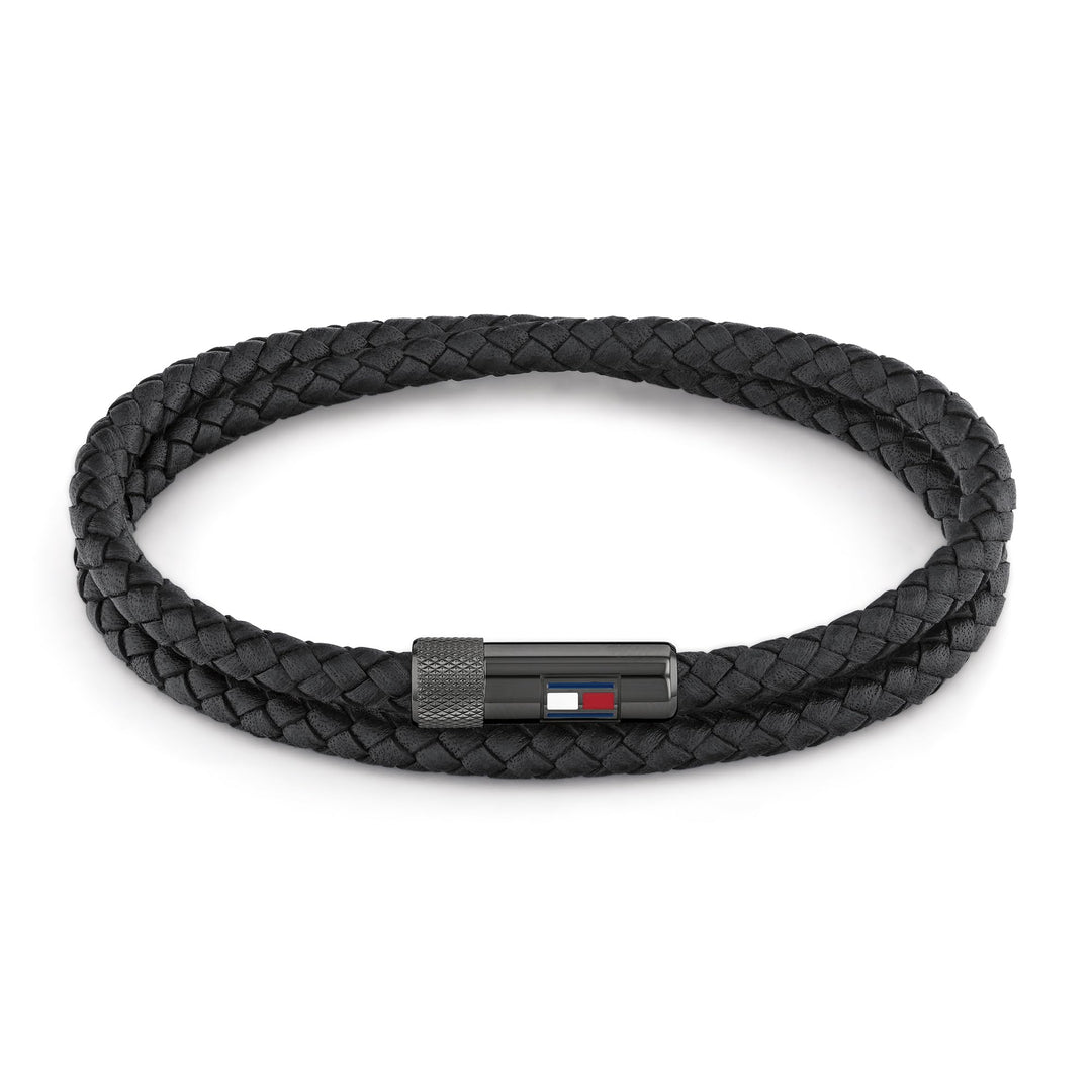 Tommy Hilfiger Jewelry Lederarmband für Herren verfügt über einen Magnetverschluss Black, Black