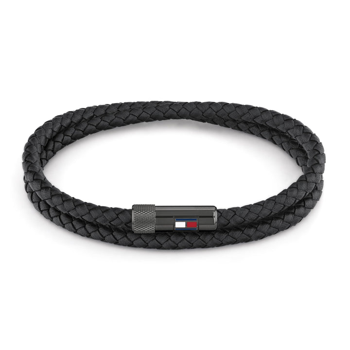 Tommy Hilfiger Jewelry Lederarmband für Herren verfügt über einen Magnetverschluss Black, Black