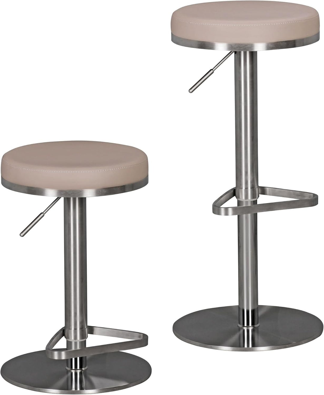 FineBuy Barhocker Edelstahl höhenverstellbare Sitzhöhe 57-82 cm, Barstuhl Modern 360° Drehbar, Trese
