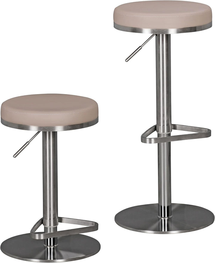FineBuy Barhocker Edelstahl höhenverstellbare Sitzhöhe 57-82 cm, Barstuhl Modern 360° Drehbar, Trese