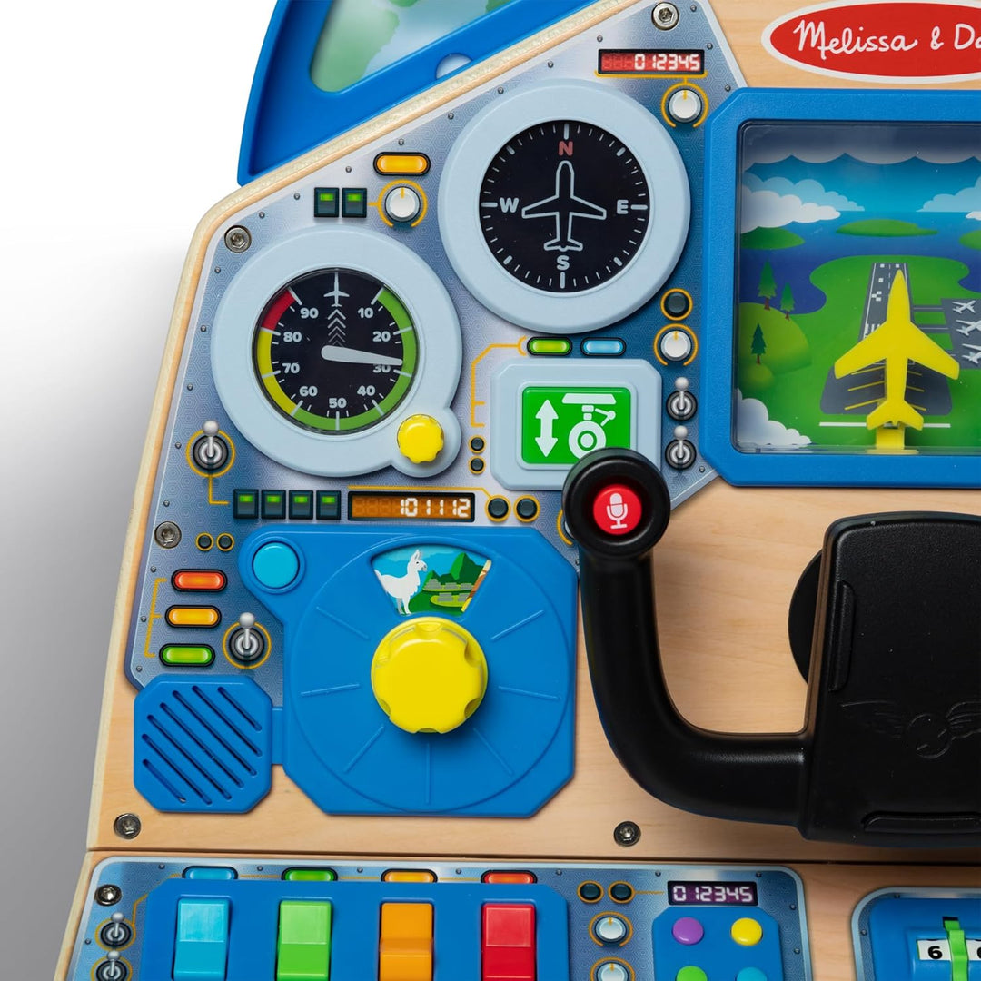 Melissa & Doug 32300 Interaktives Armaturenbrett für Jetpiloten Holzspielzeug für Jungen und Mädchen