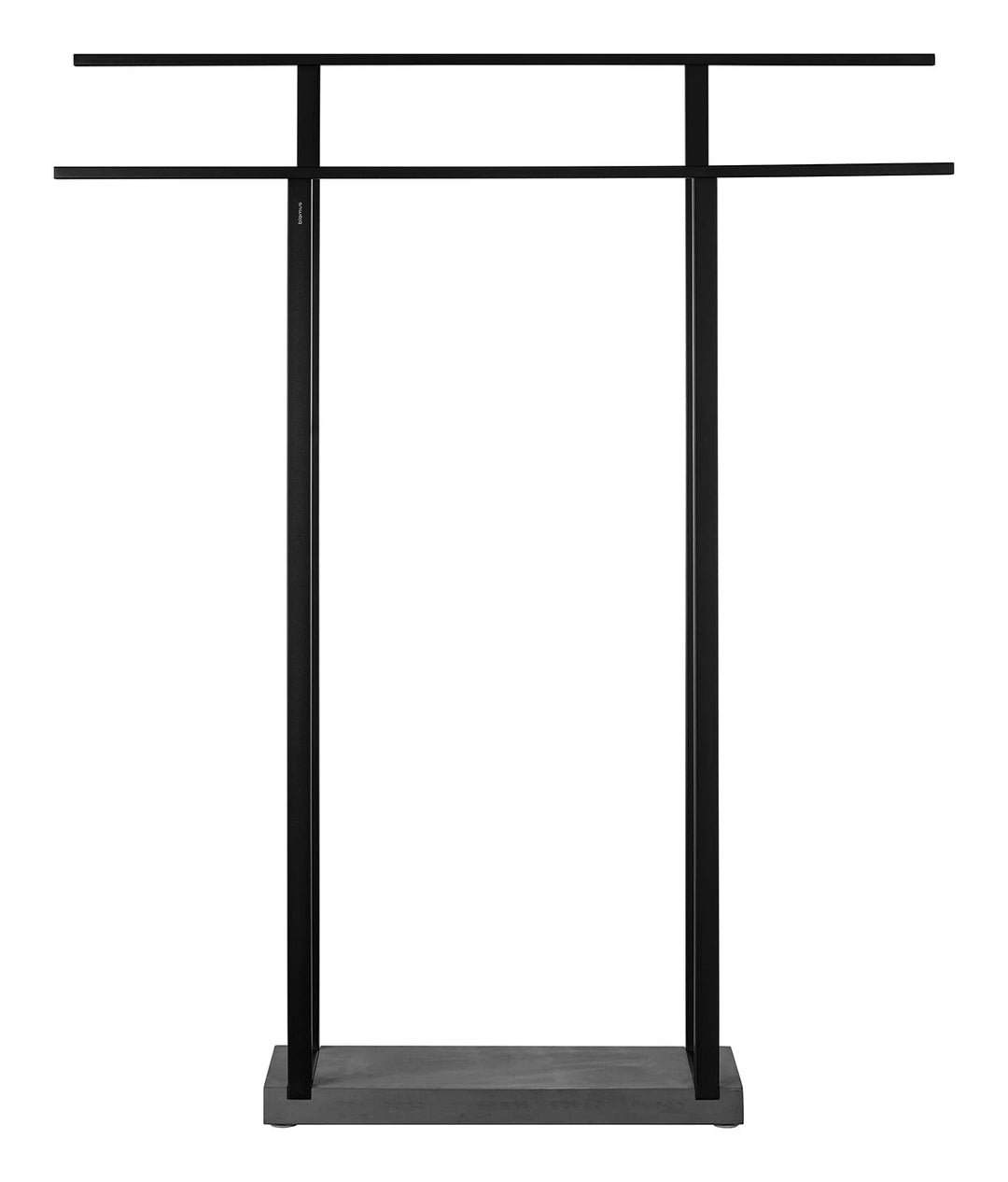 blomus -MENOTO- Handtuchständer aus pulverbeschichtetem Edelstahl, Farbe: schwarz, freistehend mit 2