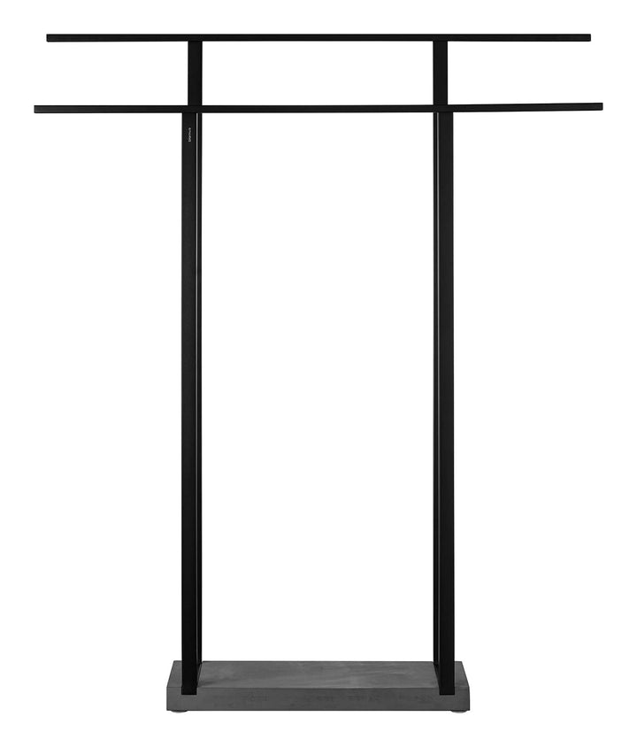 blomus -MENOTO- Handtuchständer aus pulverbeschichtetem Edelstahl, Farbe: schwarz, freistehend mit 2