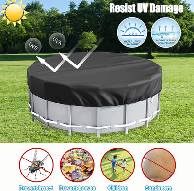 Round Pool Cover - 420D Oxford Poolabdeckplane - UV-Stabil & reissfest - für Round Frame Pool - Ø 30