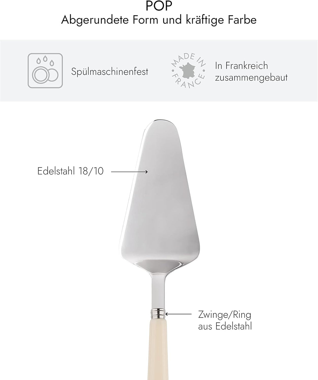 SABRE PARIS - Tortenheber 25 cm - Pop - Kuchen &amp; Quiches - Edelstahl &amp; Acryl - Spülmaschinenfest - E