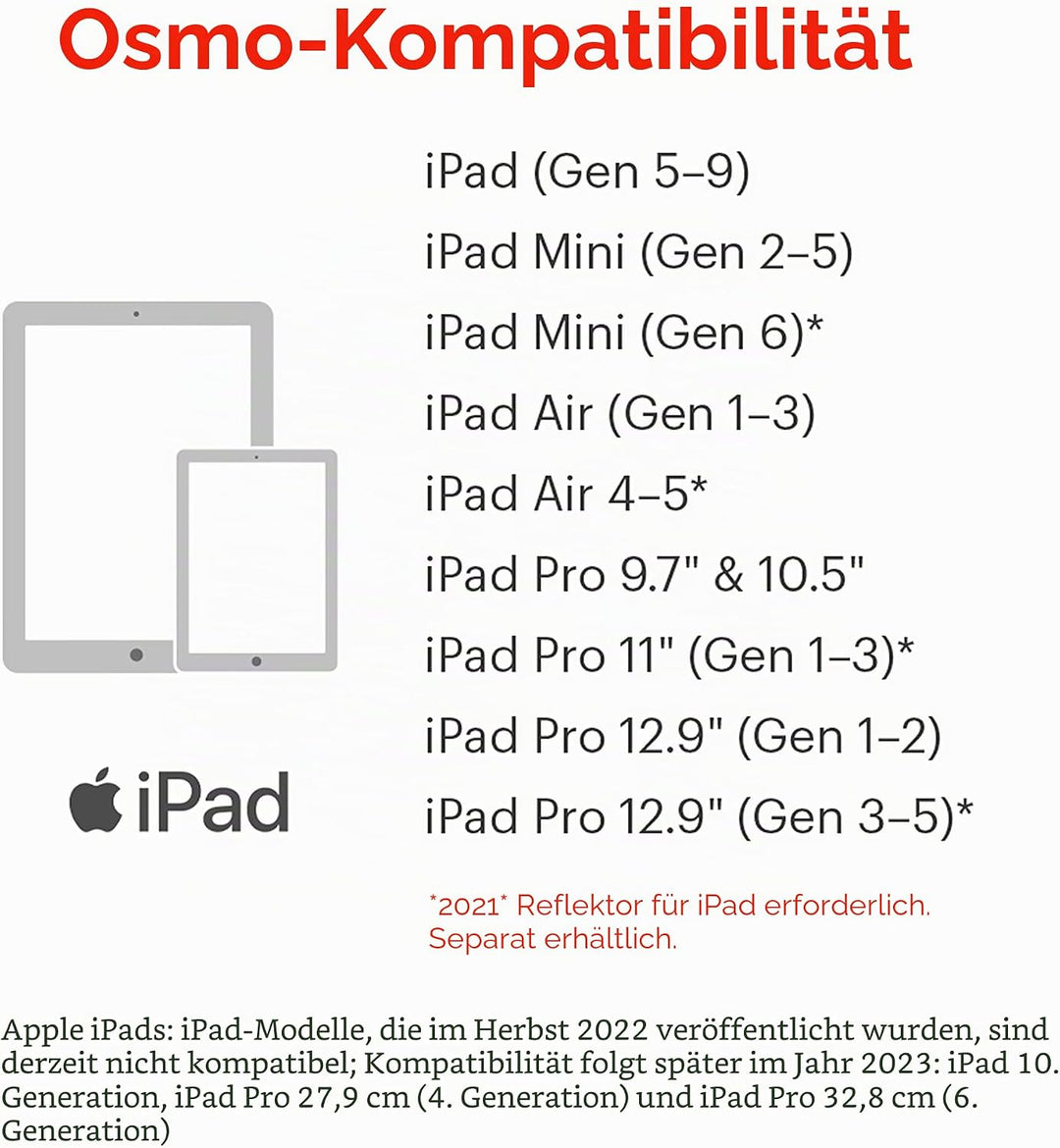 Osmo - Genius Starter Kit for iPad - 5 Educational Learning Games - Ages 6-10 - Math, Spelling, Crea
