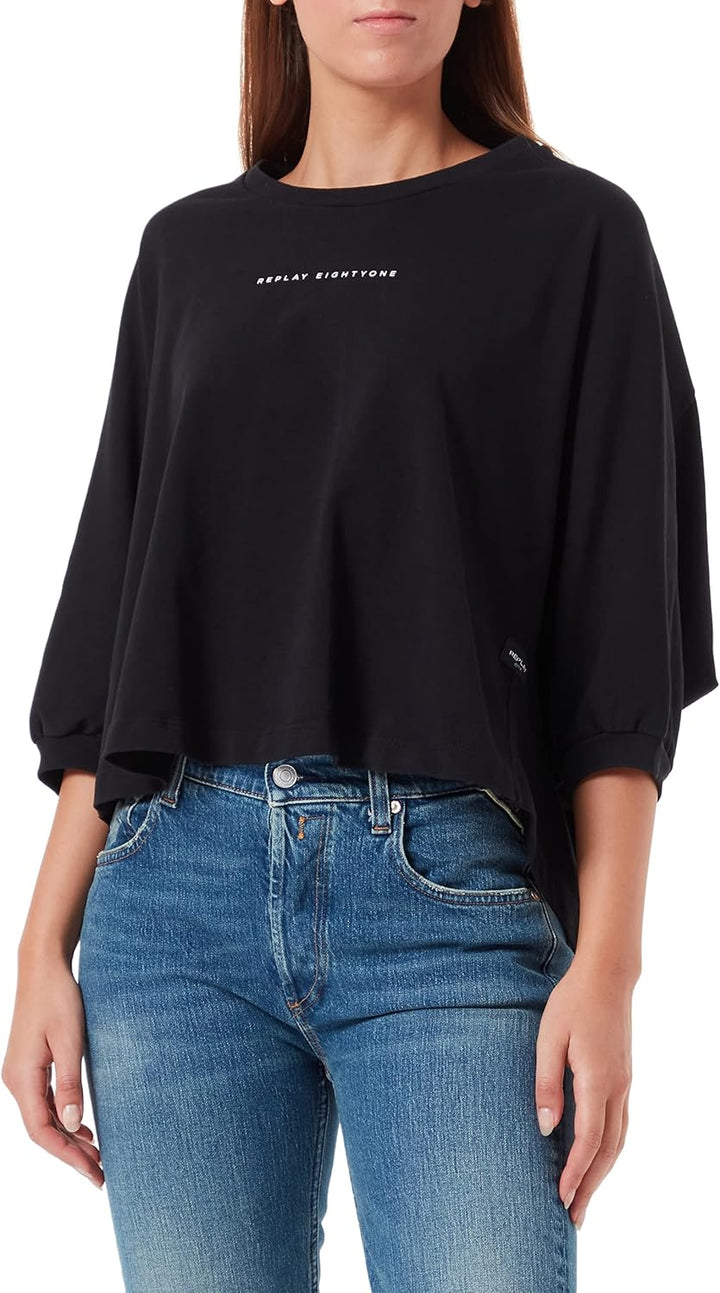Replay Damen T-Shirt S 098 Black, S 098 Black