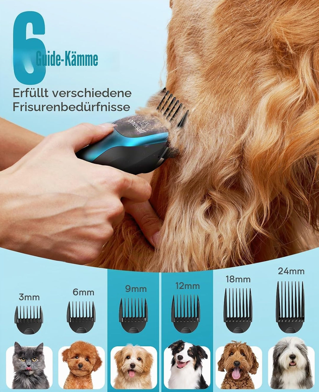 oneisall Professionelle Hunde-Schermaschine für dickes Haar, Hunde-Schermaschine für Cockapoo, robus
