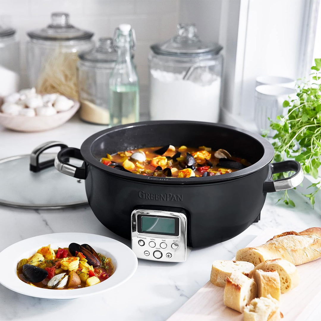 GreenPan Elite Wesentlich Schlau Elektrisch 5.6L Bratentopf, Einfache Brat- Sautier- Rühr- und Reisk