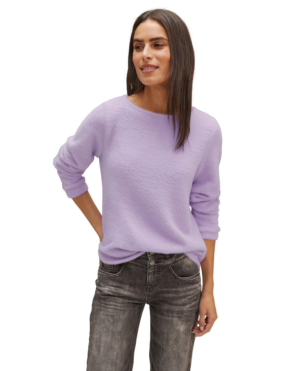 Street ONE Damen Langarmshirt 40 Soft Pure Lilac, 40 Soft Pure Lilac