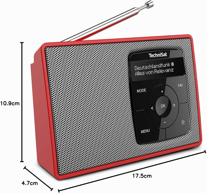 TechniSat DIGITRADIO 2 - Tragbares DAB+/UKW-Radio mit Akku (mit Bluetooth Audiostreaming, Weckfunkti