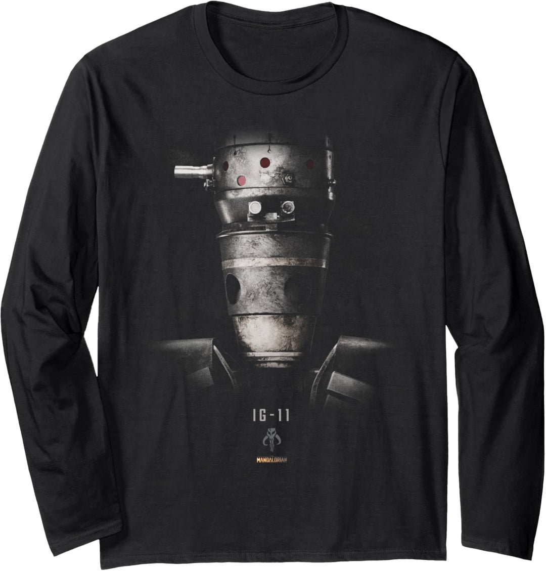 Star Wars The Mandalorian IG-11 Dark Portrait Langarmshirt