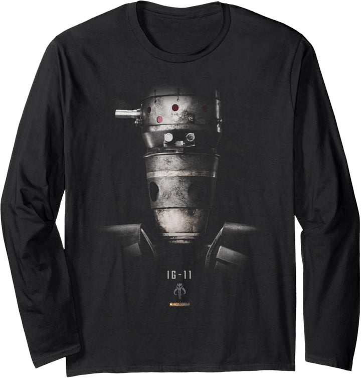 Star Wars The Mandalorian IG-11 Dark Portrait Langarmshirt