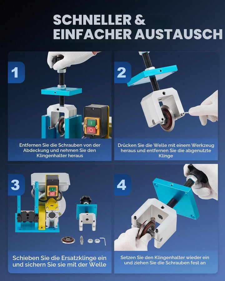 CREWORKS Ersatzklinge für Kabelabisoliermaschine Kabelschälmaschine Zubehör Ersatzklinge aus Stahl f