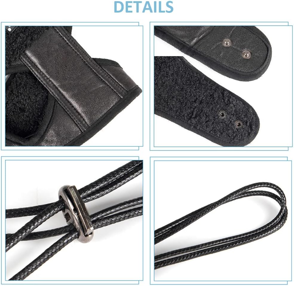 Leconpet Hunde Fliegermütze Hund Winter Pilotenmütze mit Ohrenklappen für kaltes Wetter (L, Schwarz)