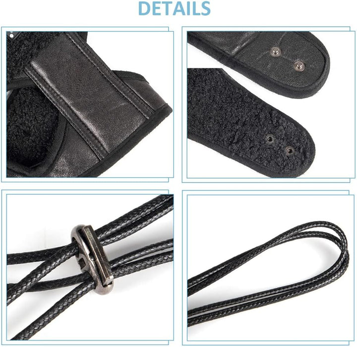 Leconpet Hunde Fliegermütze Hund Winter Pilotenmütze mit Ohrenklappen für kaltes Wetter (L, Schwarz)