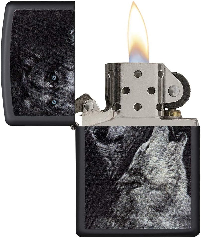 Zippo Wolf Benzinfeuerzeug, Messing, Black Matte, 1 x 6 x 6 cm 1 x 6 x 6 cm Black Matte, 1 x 6 x 6 c