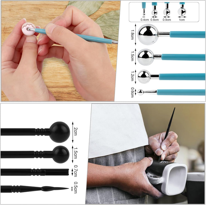 MXTIMWAN 24 Stück Modellierwerkzeug Ton Set, Polymer Clay Sculpting Tools, Keramik Sculpting Ton Wer