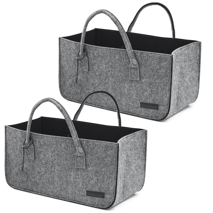 DuneDesign 2er Set: Schwerlast Shopping Bag Filz XXL - 50x25x25 Filztasche Gross - Kamintasche für H