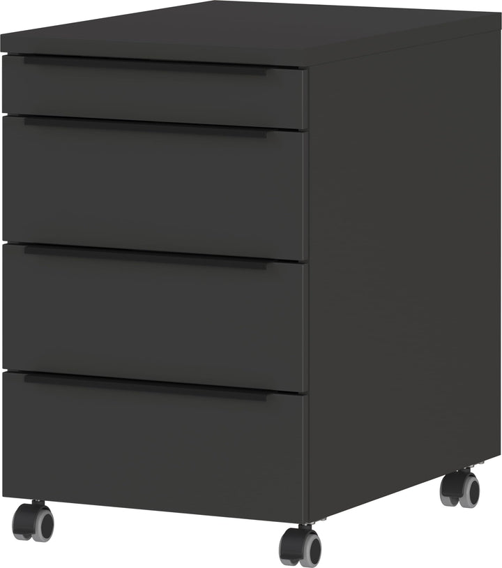 Germania Rollcontainer 4377-547, in Graphit, mit Utensilienfach, 42 x 63 x 60 cm (BxHxT), Graphit