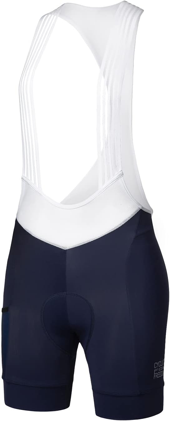 Fahrradhose Damen Lang mit Träger Fahrrad Trägerhose Gepolstert Radhose Lang mit Träger mit Taschen,