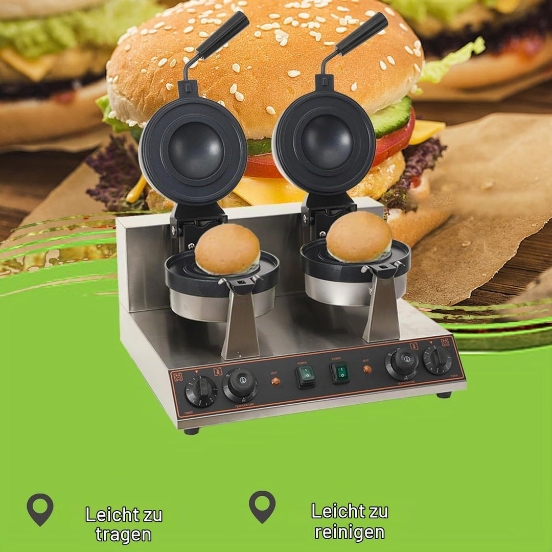 Elektrische UFO-Burger-Presse, Doppelkopf Kommerzielle Antihaftbeschichtete Panini-Presse für Hambur