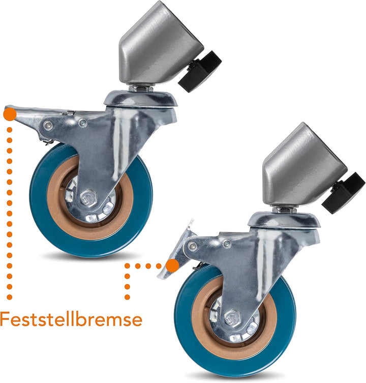 Walimex pro 3er Set Stativrollen für Lichtstative I für extra schweres Gewicht, belastbar bis 30kg I