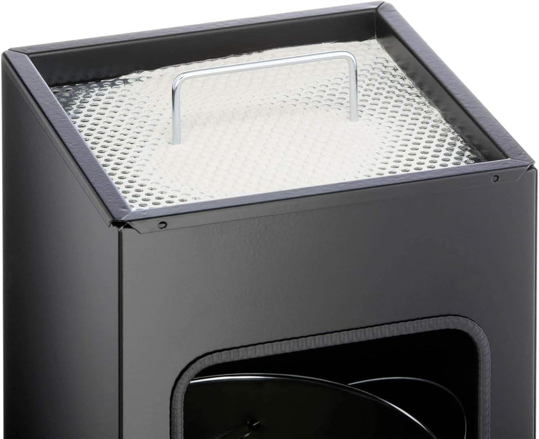 Durable Papierkorb Metall mit Ascher, entnehmbarer Inneneimer und Ascher, eckig, schwarz, 333101 sch