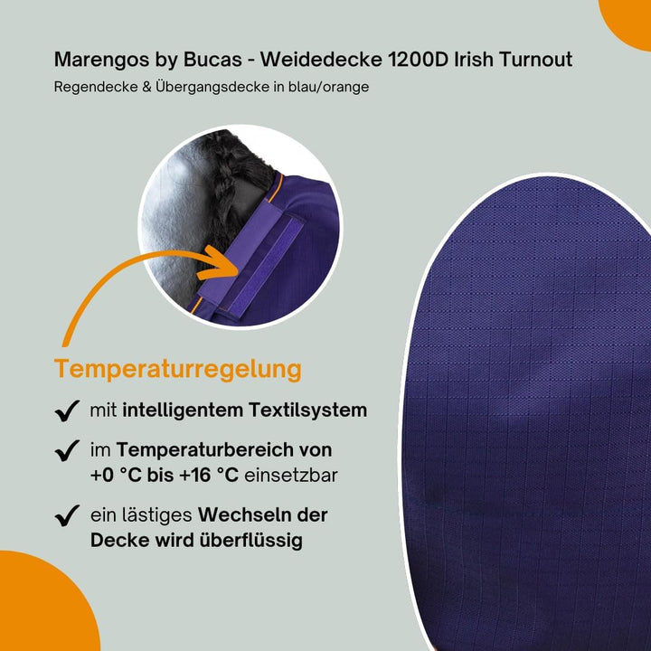 Marengos by Bucas - Winterdecke Weidedecke 1200D Irish Turnout mit 50g, 100g, 200g oder ohne Füllung